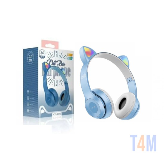 CAT EAR BLUETOOTH HEADPHONE WIRELESS XY-205 BLUE